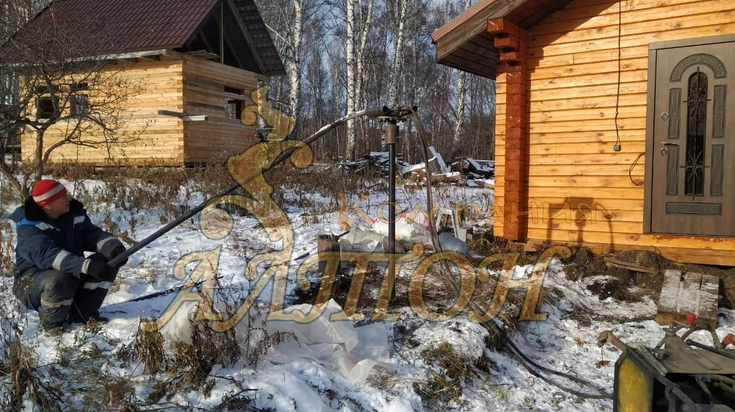 Монтаж винтовых свай под веранду п. Новостройка