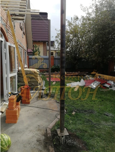 Монтаж Винтовых свай под Навес г. Кемерово, п. Металлплощадка
